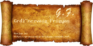 Grünczveig Frigyes névjegykártya